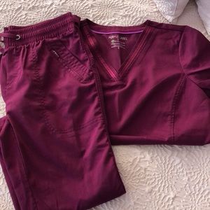Maroon scrubs